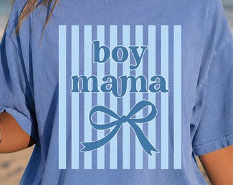 Flicka Mamma Pojke Mamma-paket: Rosa & Blå Rosett PNG (Digital Nedladdning)
