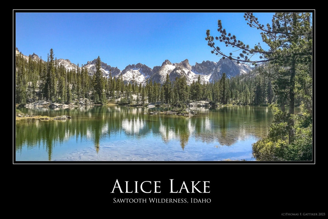 Poster, Alice Lake Sawtooth Mountains Stanley, Idaho Landscape