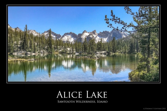Poster, Alice Lake Sawtooth Mountains Stanley, Idaho Landscape