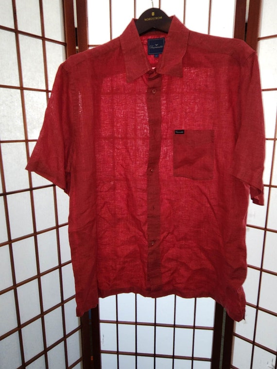 Façonnable Red Button up Shirt - image 1