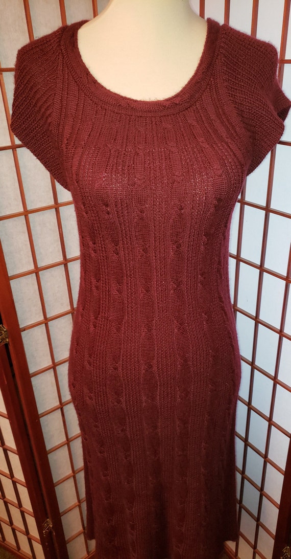 Vintage Burgundy Calvin Klein Sweater Dress