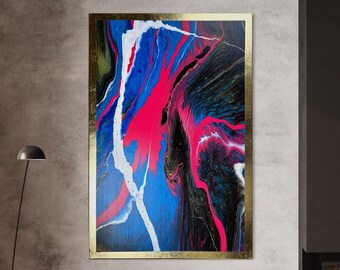 Gold Leaf Abstract Acrylic Painting: Original Artwork (24x36)