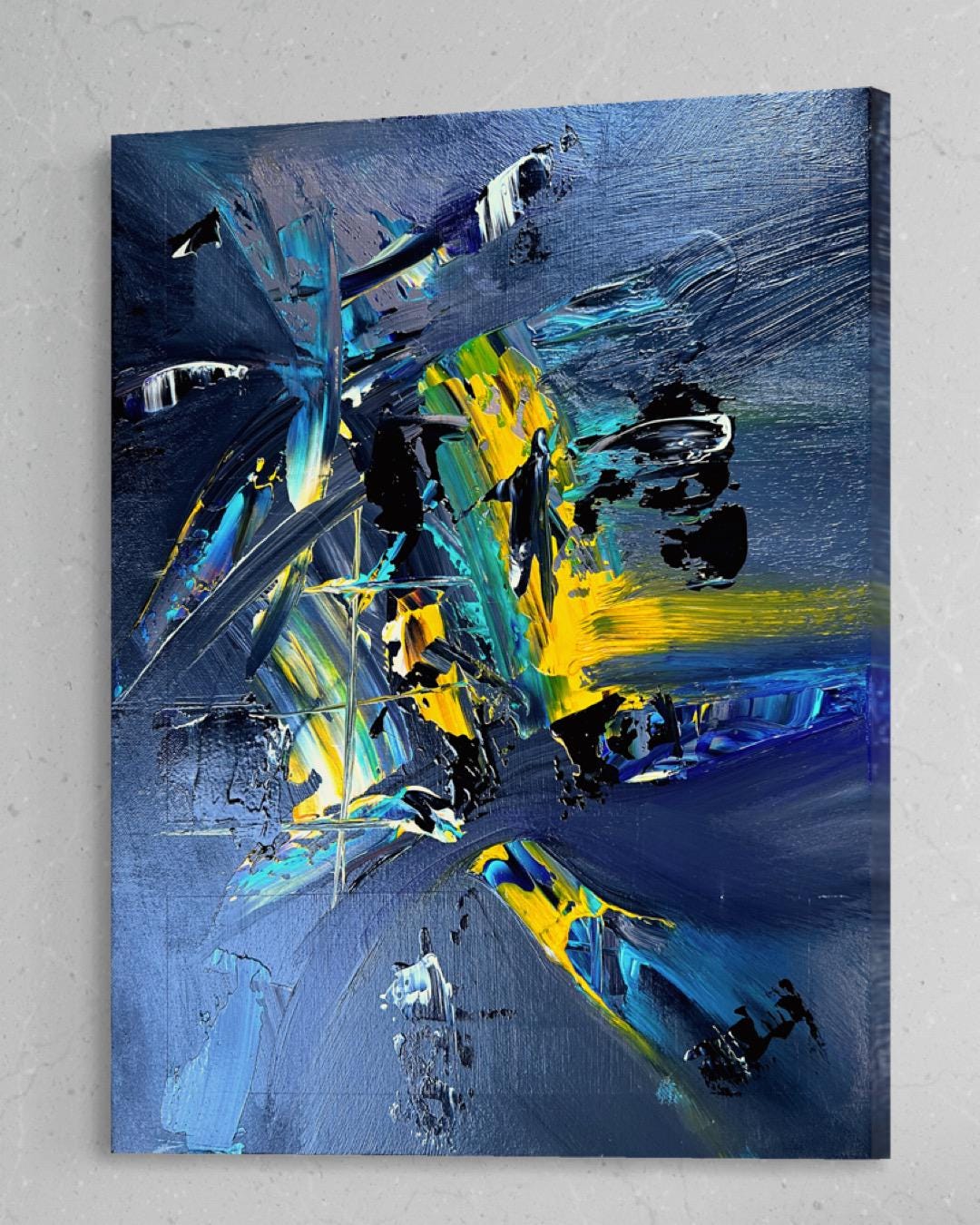 オリジナル抽象アクリル画：グラフィティスタイルアート（16x20