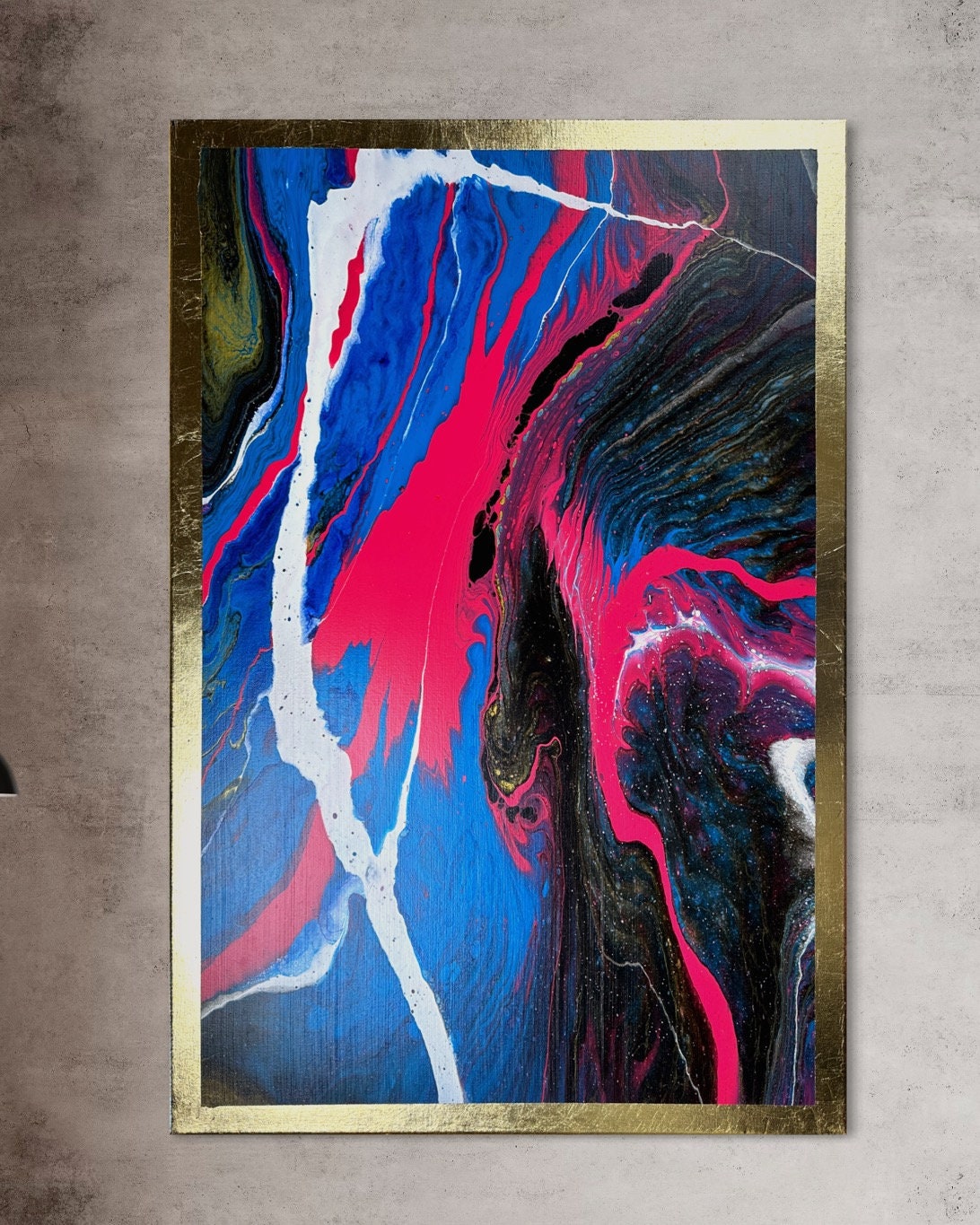 金箔抽象アクリル画：オリジナル作品（24x36） - Etsy 日本