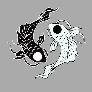 Koi Fish Yin Yang Vector Design