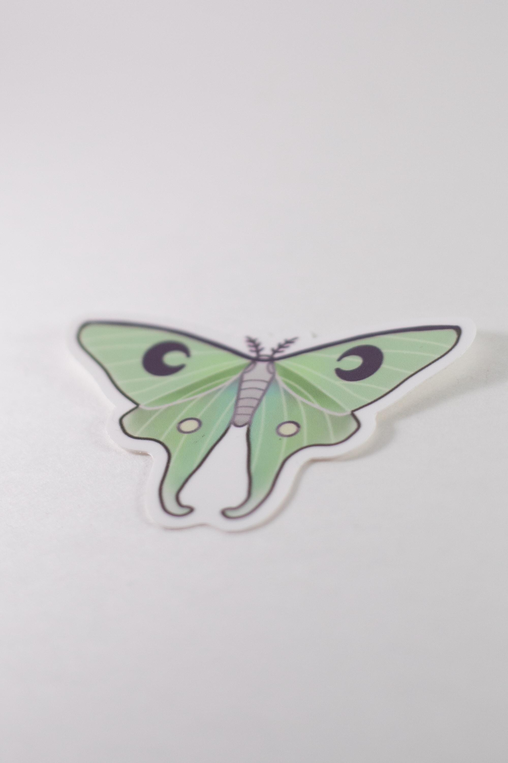 Luna Moth Sticker | Vinyl Sticker for Laptop, Journal, Water Bottle - Etsy