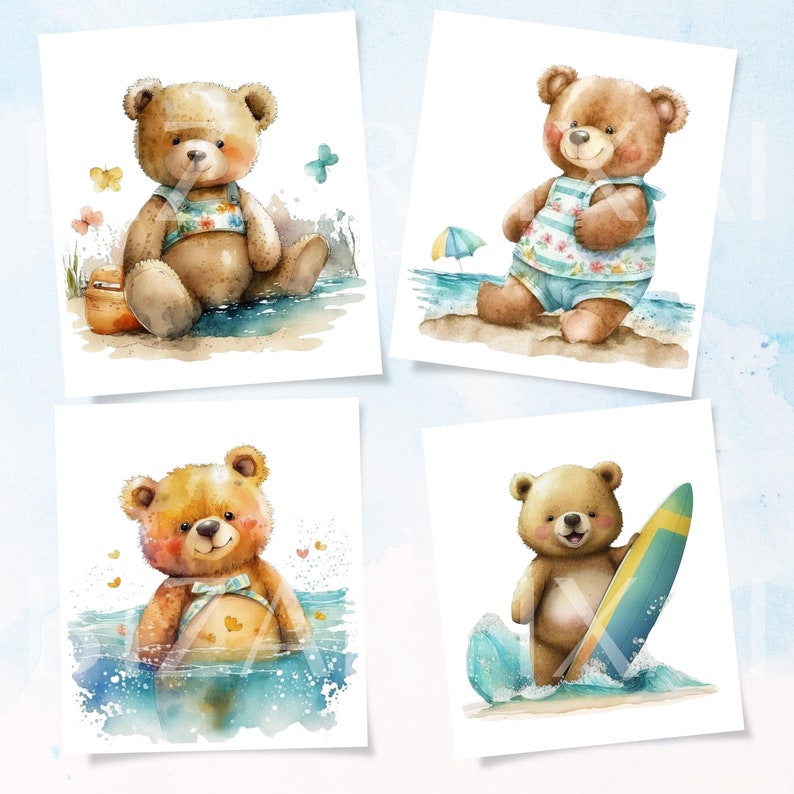 Teddy Bear at the Beach Clipart Happy Teddysummer Clipartchildrensea