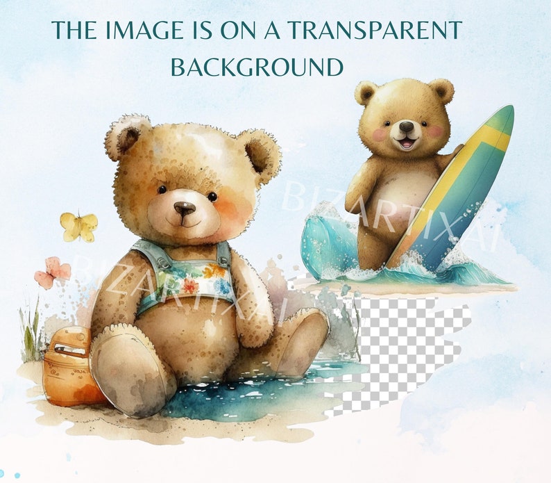 Teddy Bear at the Beach Clipart Happy Teddysummer Clipartchildrensea