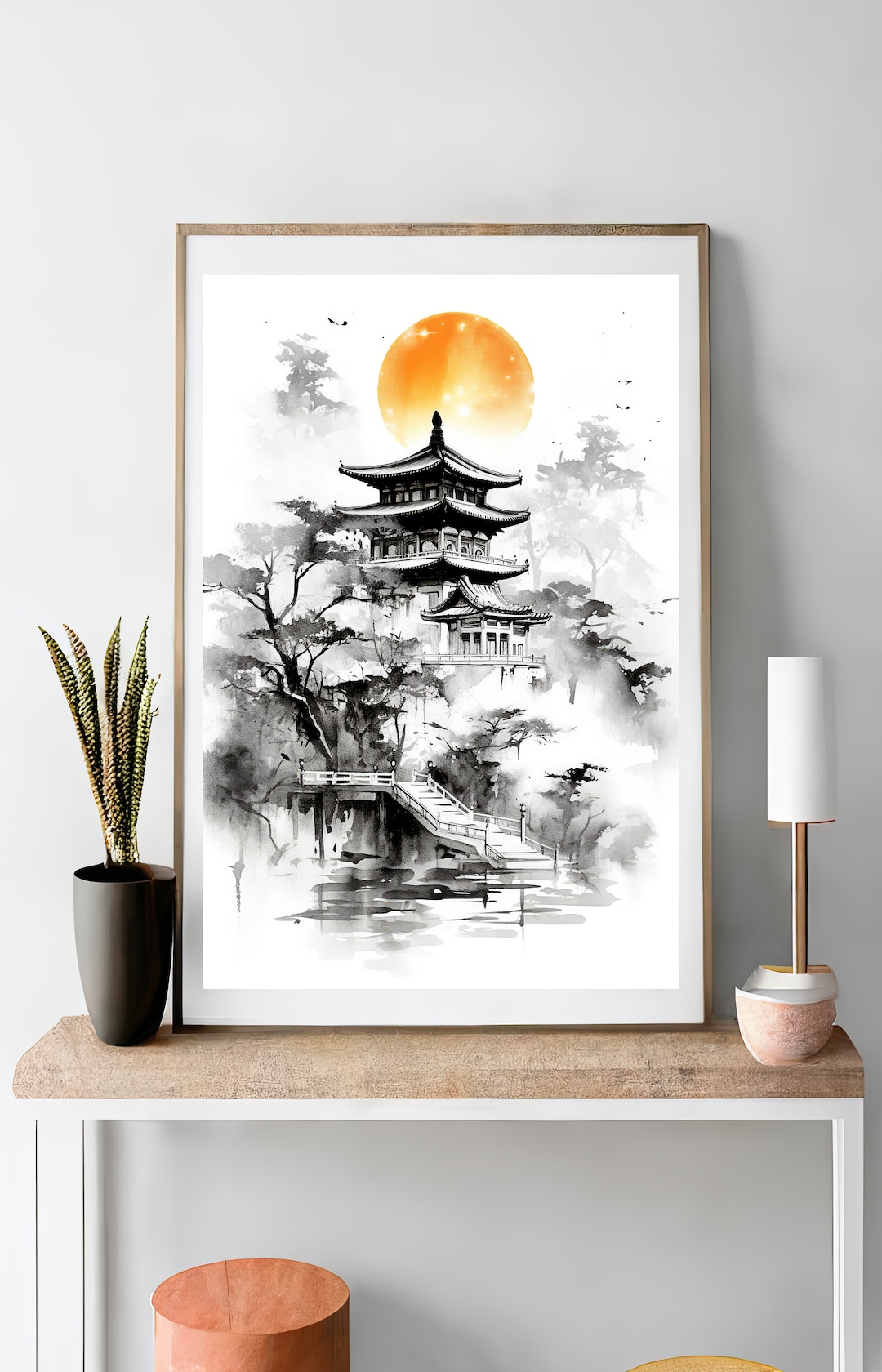 Japanese Landscape Wall Art, Japanese Watercolor Art, Japanese Painting ...