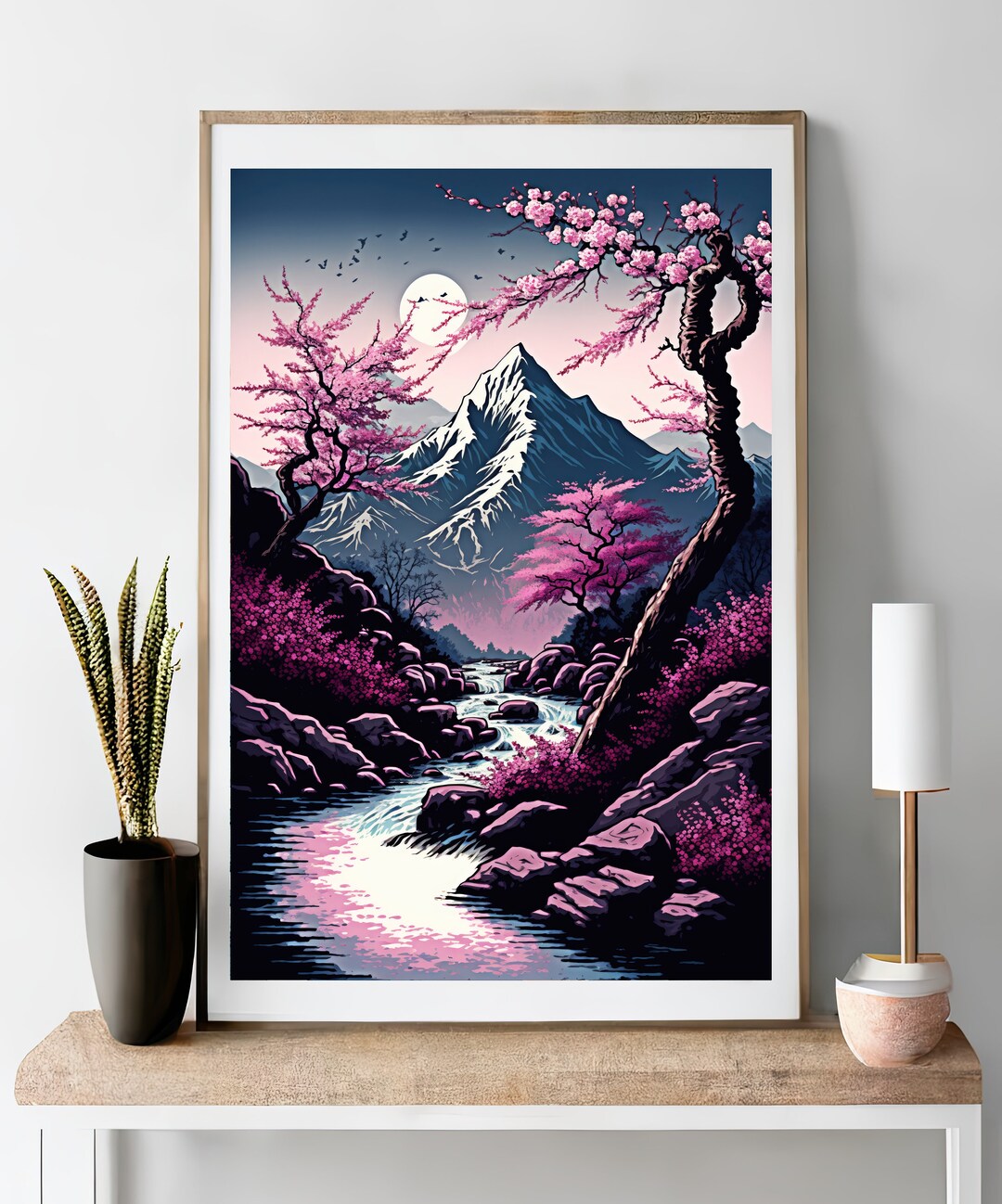 Japanese Landscape Wall Art Japanese Watercolor Art Japanese Etsy