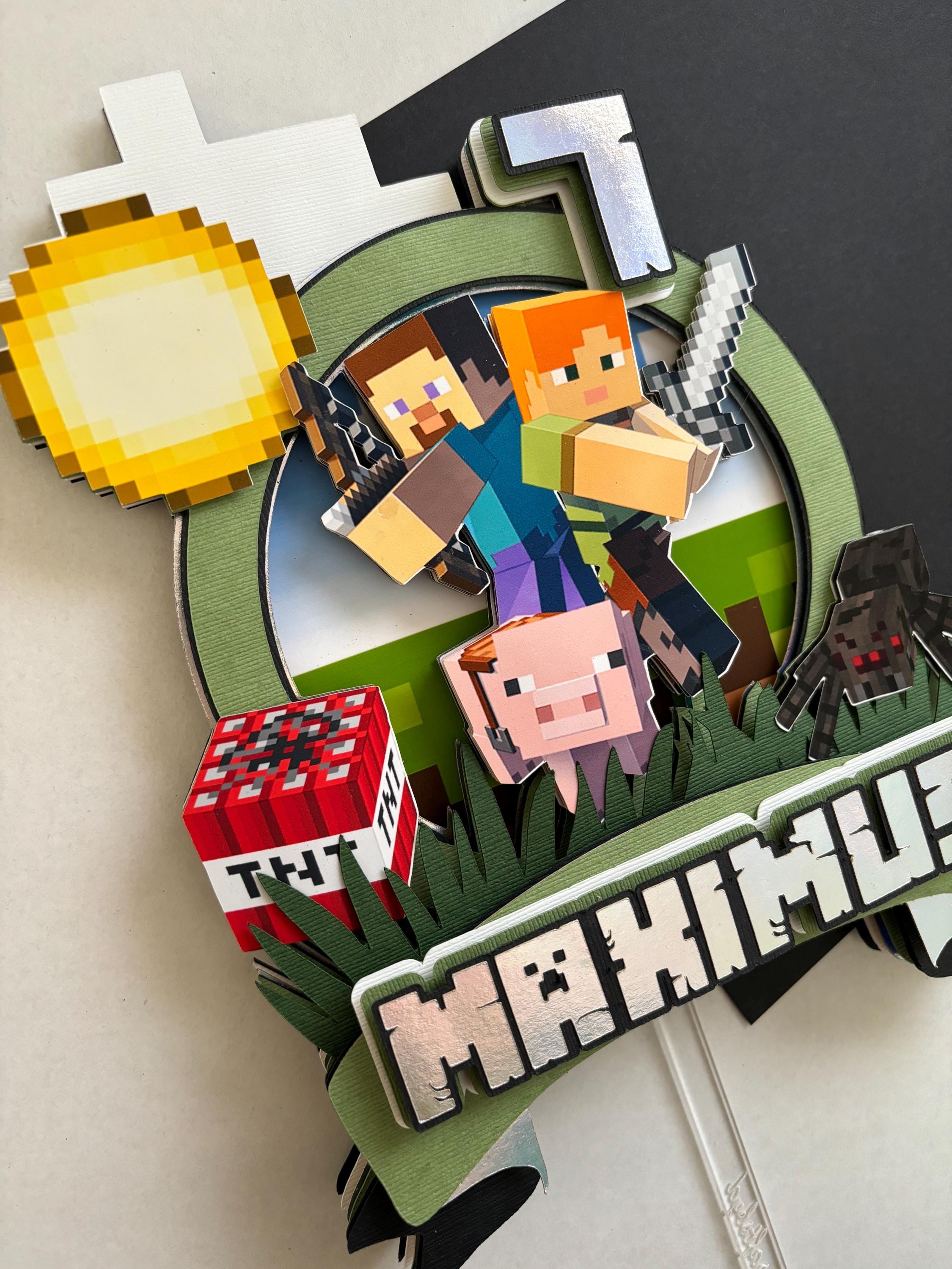 Minecraft Birthday Cake Topper