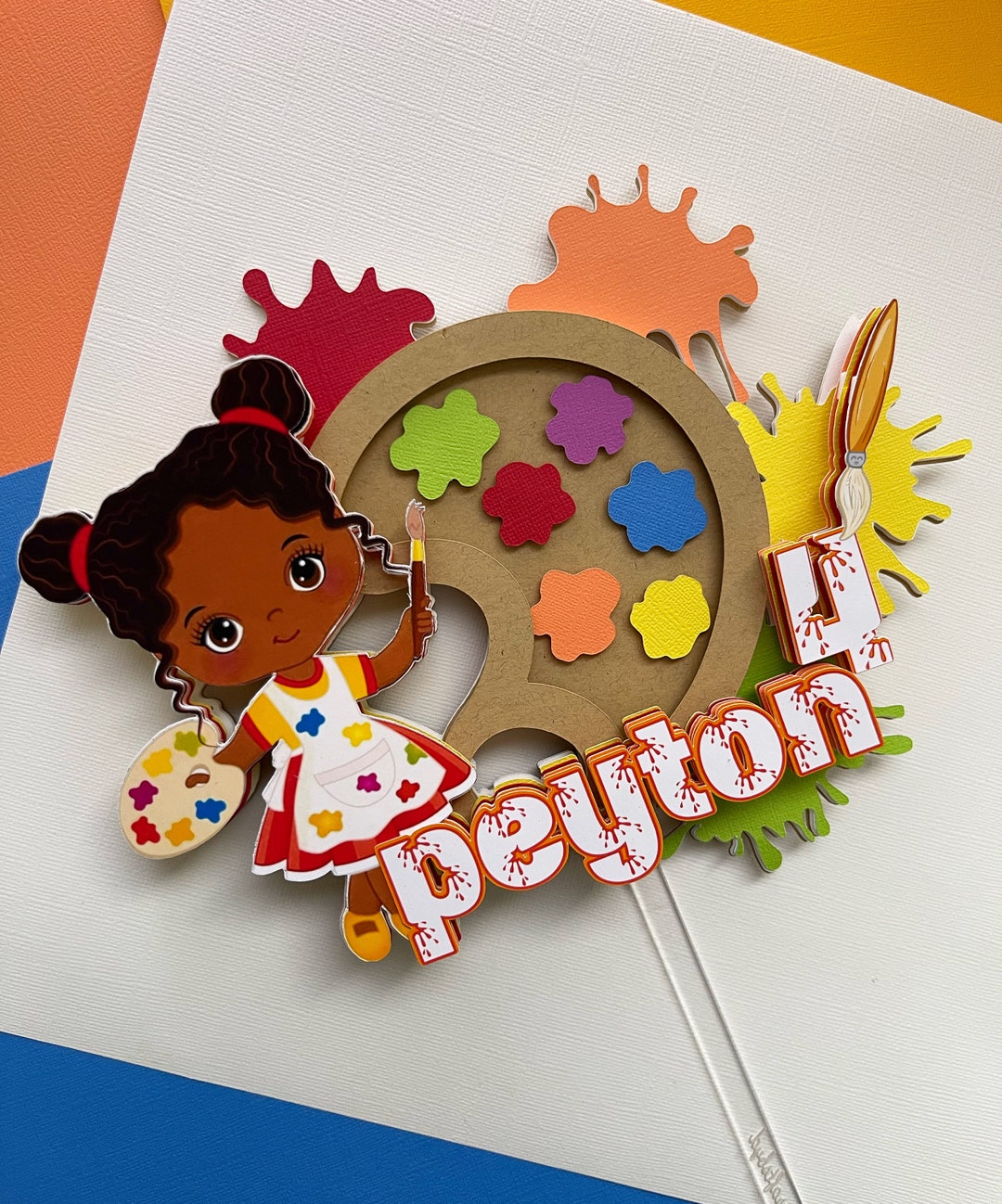 Paint Theme Birthday | Paint Themed Cake Topper | Painter | Painting ...