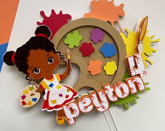 Paint Theme Birthday | Paint Themed Cake topper | Painter | Painting Splatter Birthday | Custom Cake topper | Colorful