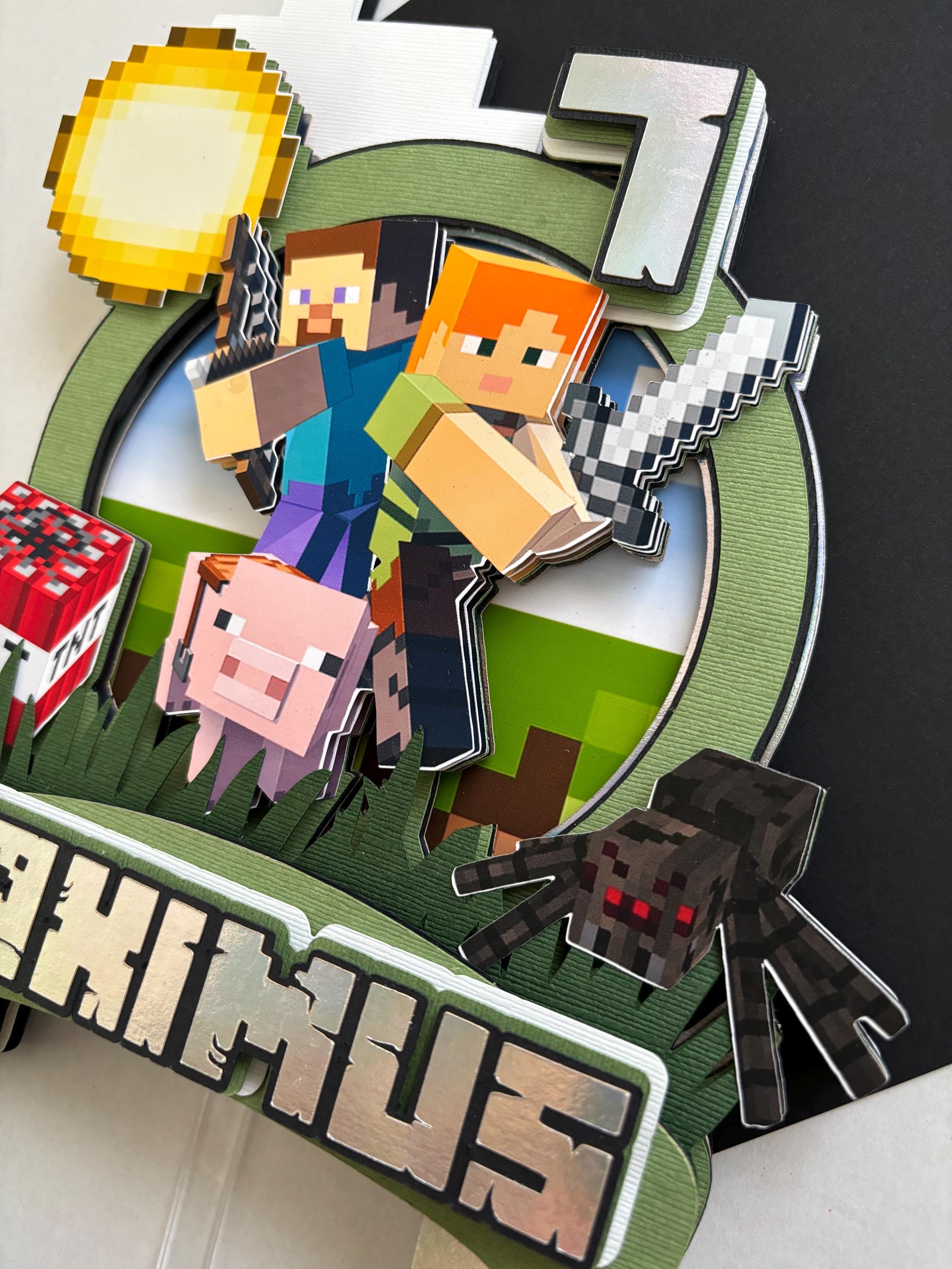 Minecraft Birthday Cake Topper