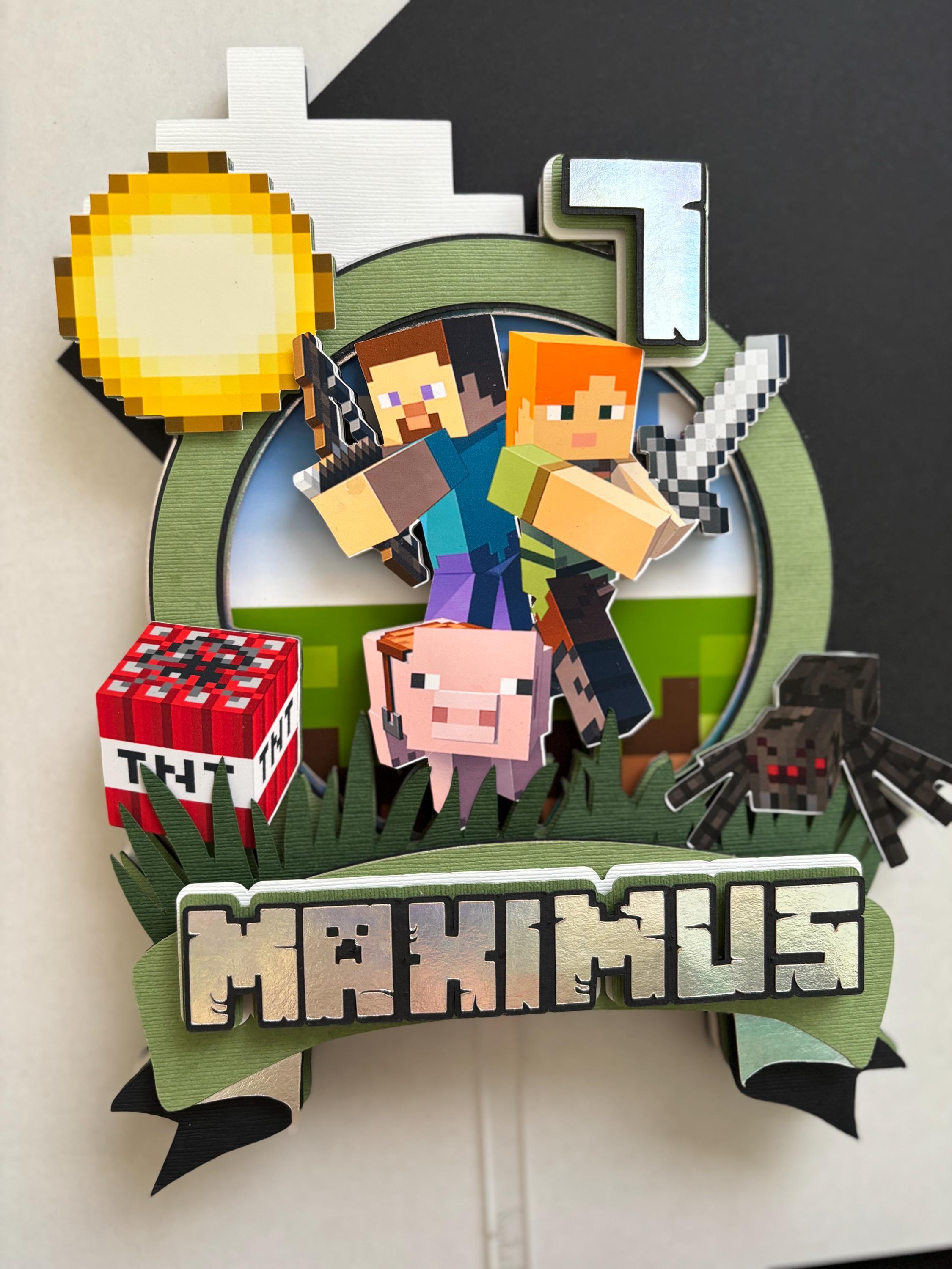 Minecraft Birthday Cake Topper