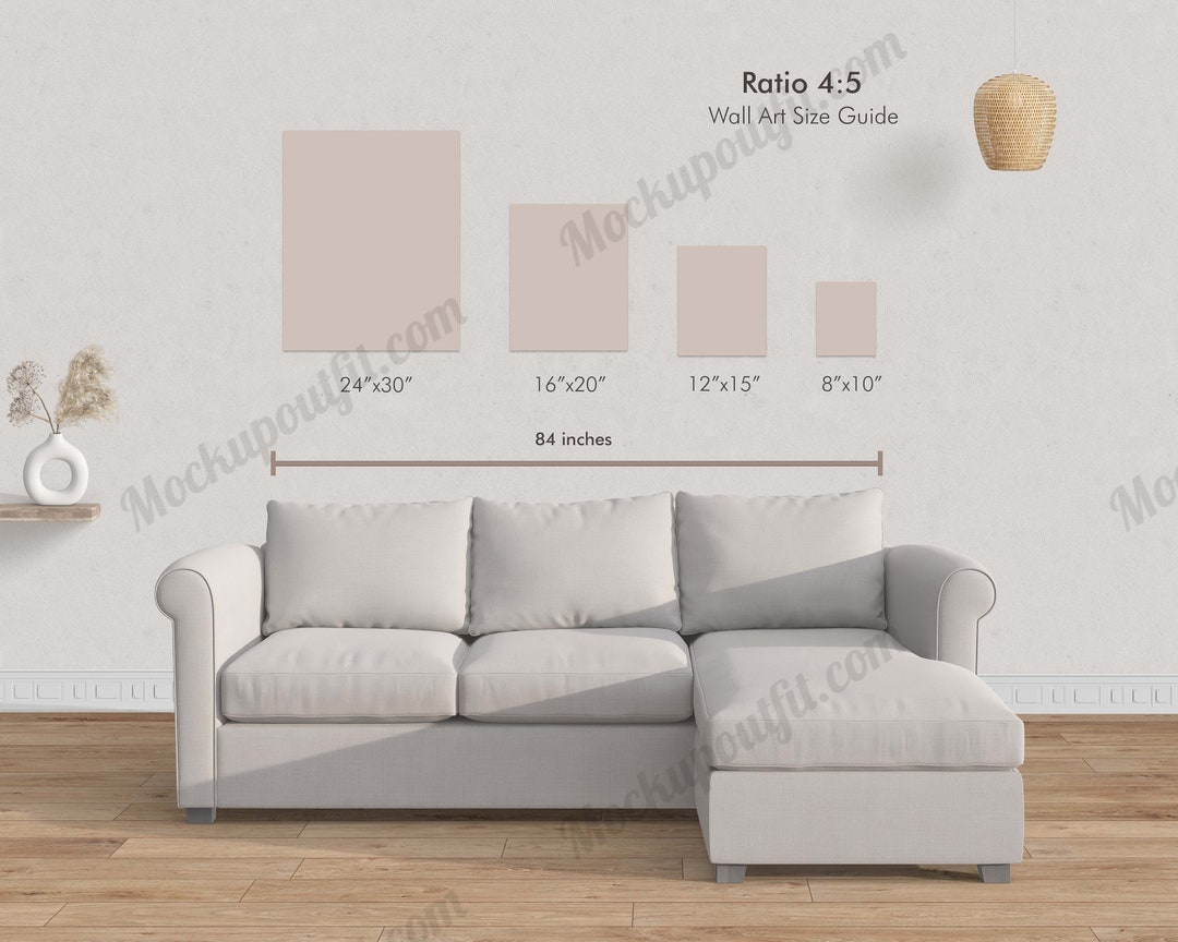 RATIO 45 Wall Art Size Guide, Wall Art Mockup, Wall Art Guide, Wall