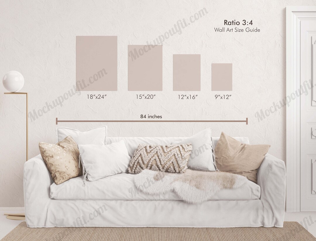 RATIO 34 Wall Art Size Guide, Wall Art Mockup, Wall Art Guide, Wall