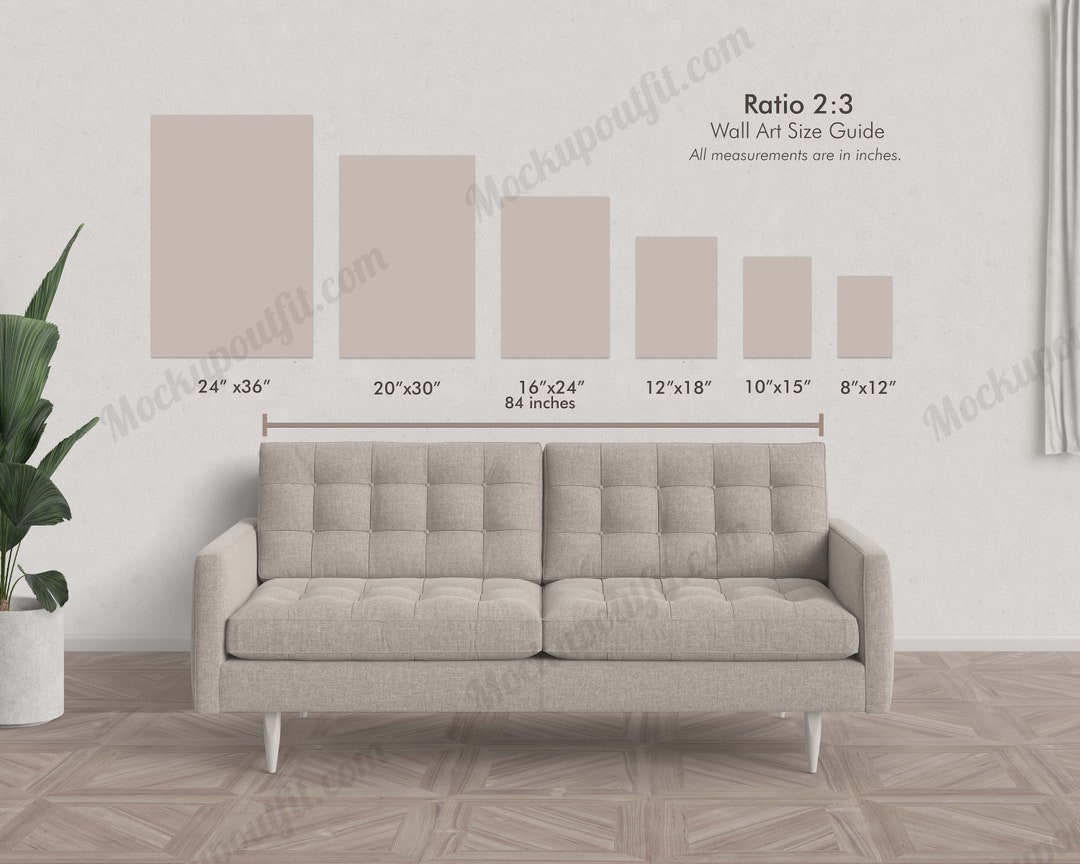 RATIO 23 Wall Art Size Guide, Wall Art Mockup, Wall Art Guide, Wall