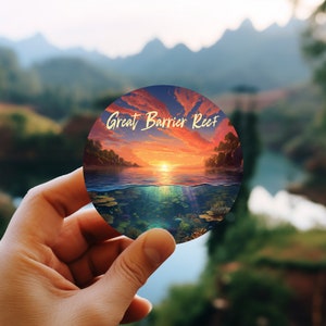 Great Barrier Reef - Australia Travel Sticker 3&quot; x 3&quot;