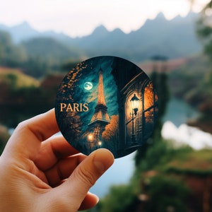 Eiffel Tower in Paris - France Travel Sticker 3" x 3"