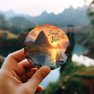 Saint Lucia Travel Sticker 3&quot; x 3&quot;