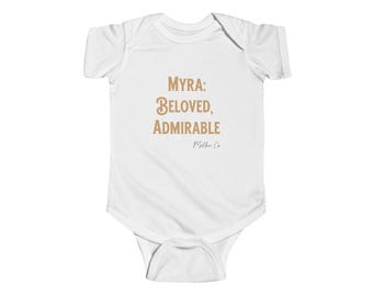 Body personalizado con nombre de bebé Myra, mono con nombre de bebé