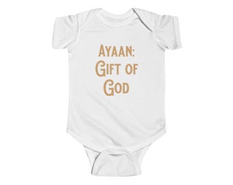 Body infantil Ayaan Gift of God, mono de bebé con nombre indio
