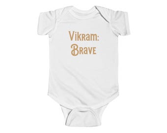 Body con nombre indio Vikram Brave / Nombre hindi personalizado para bebé