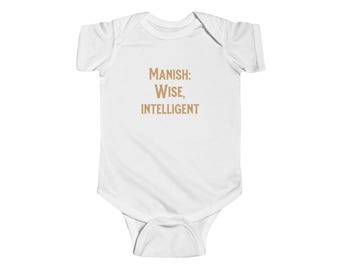 Body con nombre indio inteligente y sabio de Manish / Body con nombre para bebé