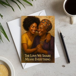Tarjeta del Día de la Madre "El Amor que Compartimos": Inspiradora, divertida, espiritual y con opciones de mensajes en blanco. Descarga digital imprimible para mamá.