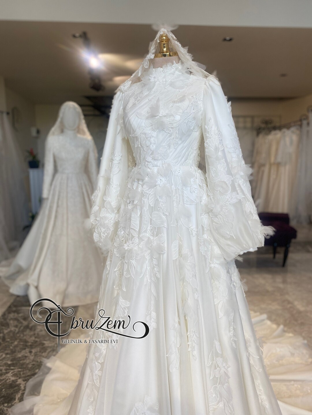 Muslim Wedding Dress With Romantic Lace Style