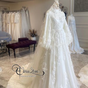 Lace Hijab Bridal Dress – Tailored Modest Muslim Wedding Gown