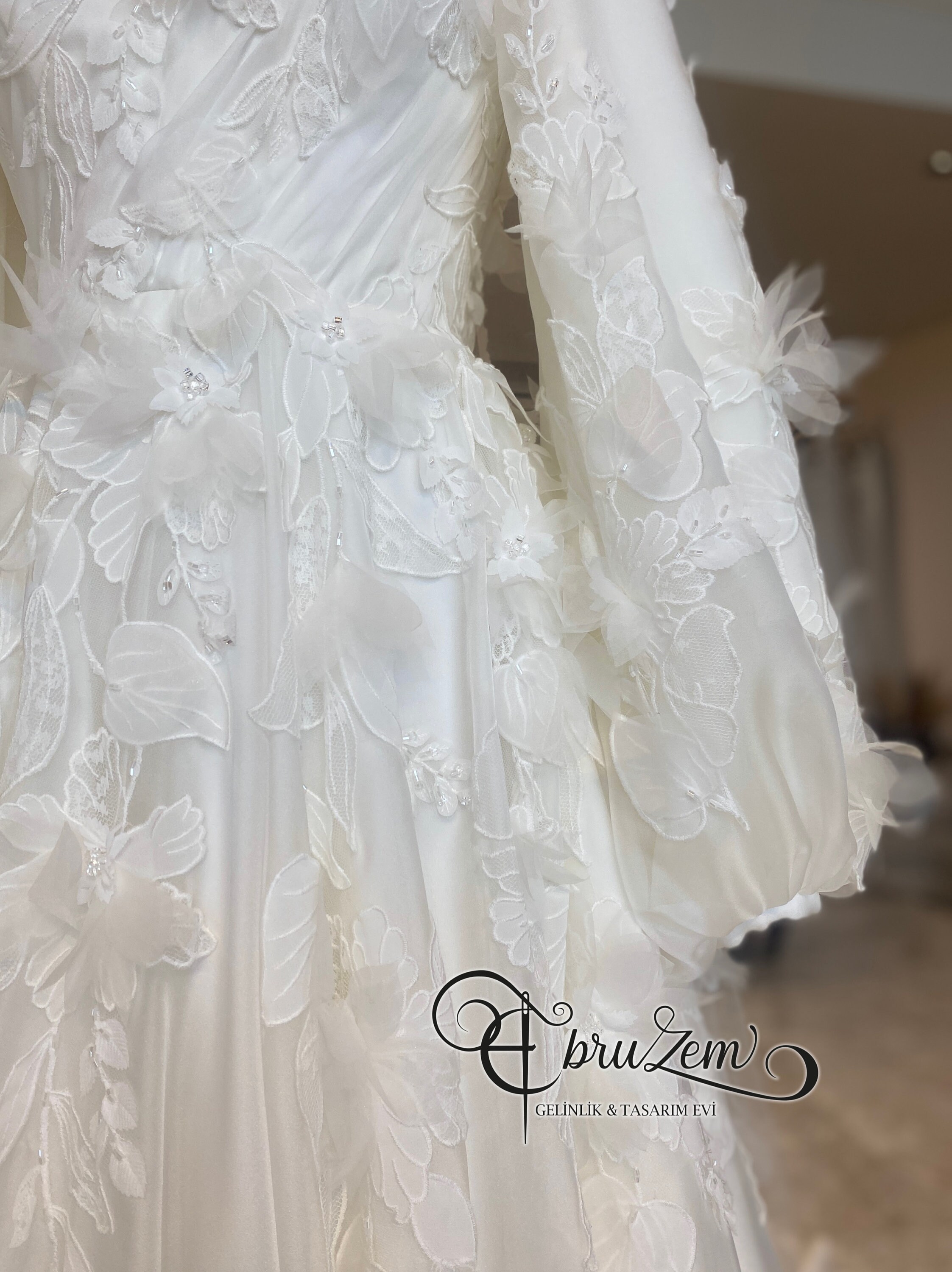 Muslim Wedding Dress With Beaded Lace Bridal