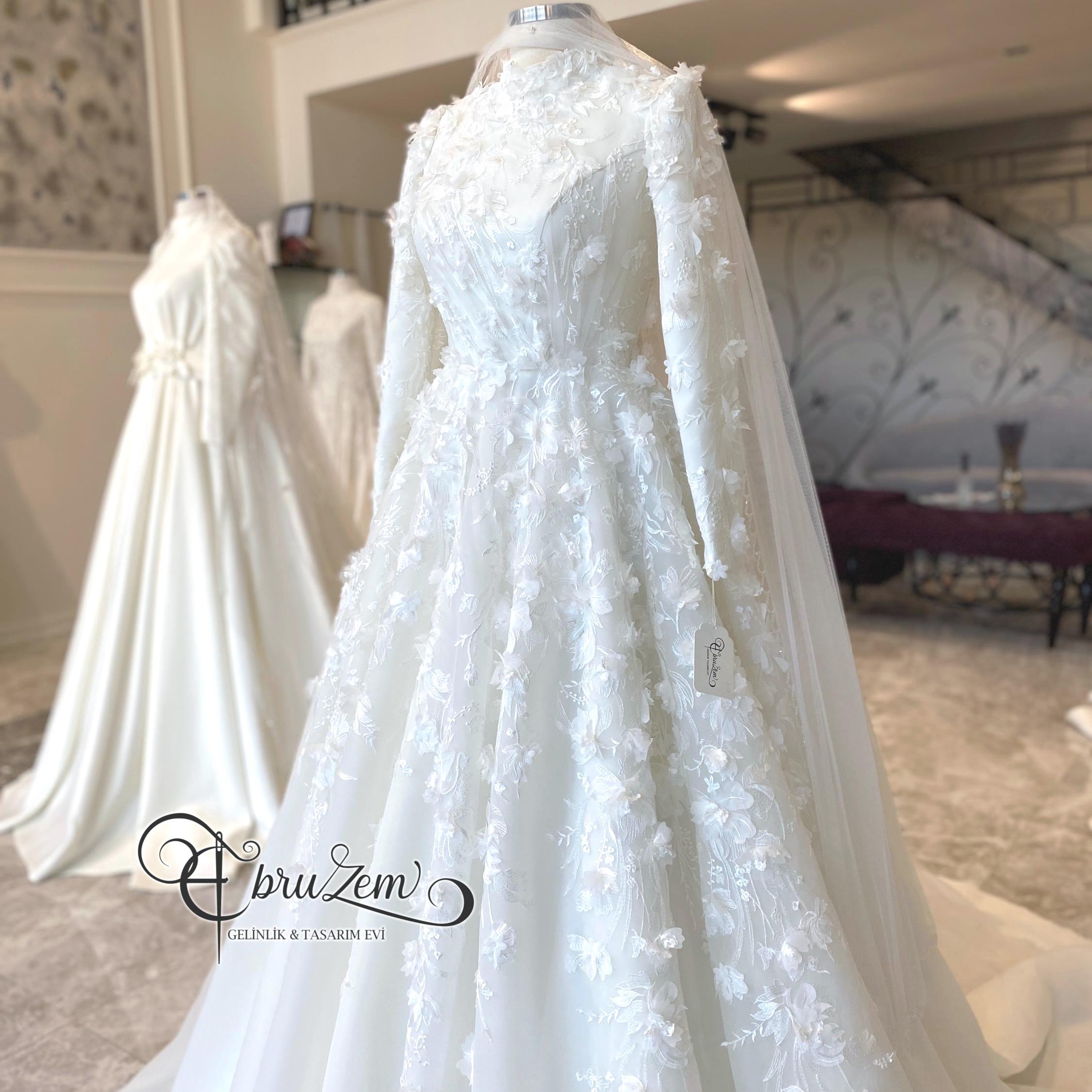 3D Floral Lace Hijab Dress