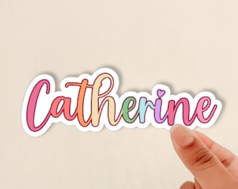 colorful custom name sticker, customizable name sticker, cute name sticker for water bottle, personalized sticker, rainbow name sticker