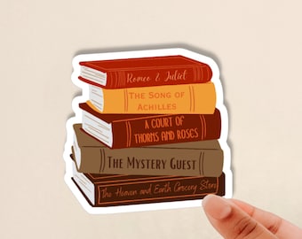 custom book stack sticker, cute custom sticker, gift for book lovers, customizable bookworm sticker, cute book stack sticker, booktok gift