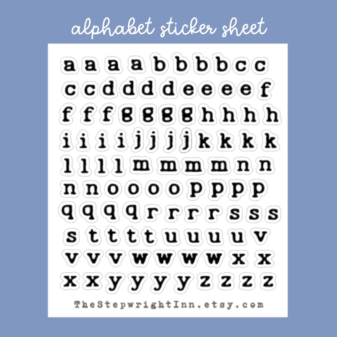 Alphabet Sticker Sheet, Journal Stickers, Letter Writing Stickers ...