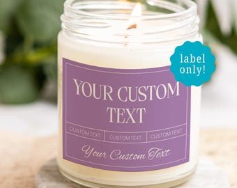 lavender candle label with 5 sections, personalized candle label, custom gift, candle lover gift