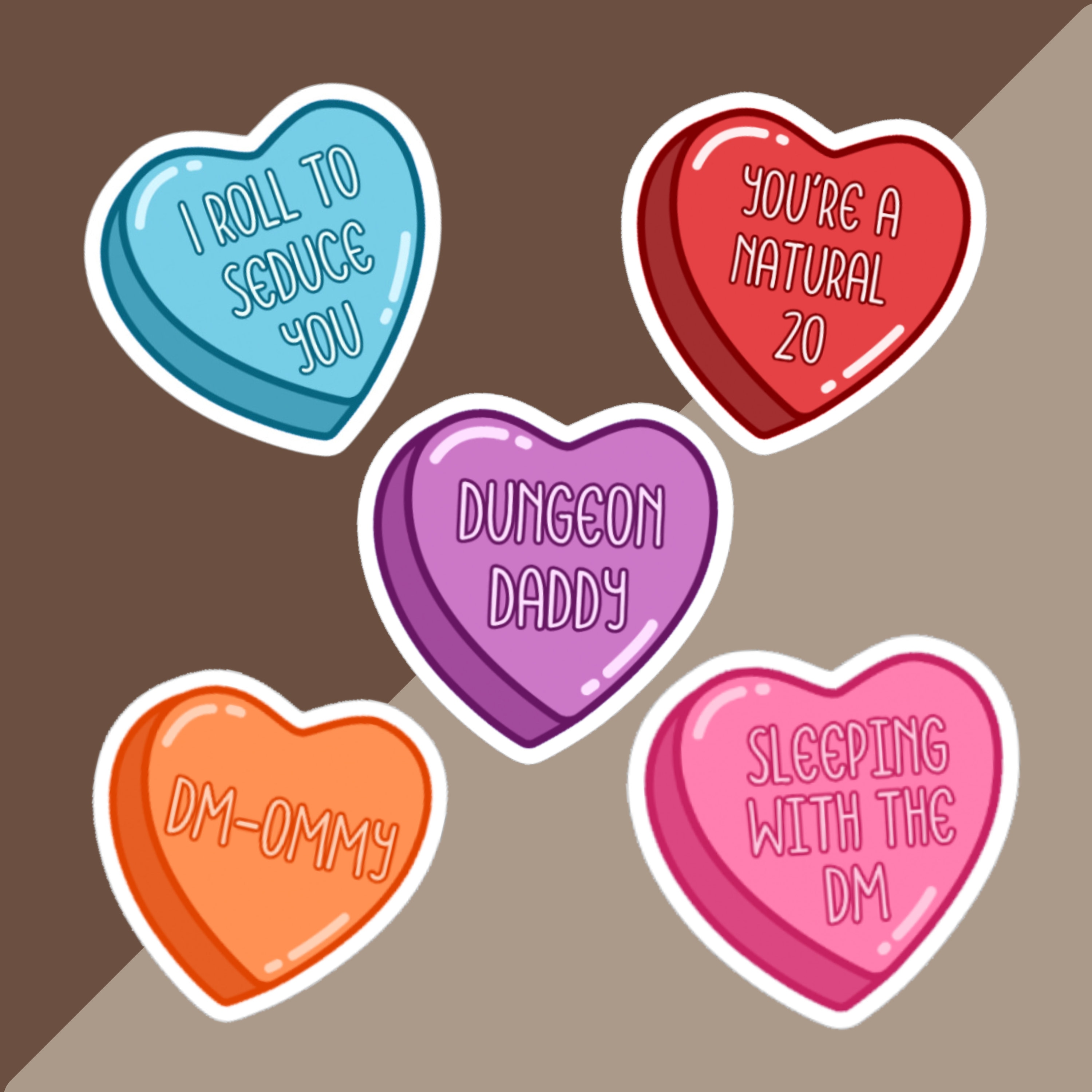 Men Women Kids Valentine's Day Conversation Candy Hearts Sticker for Sale  by aqualiontees