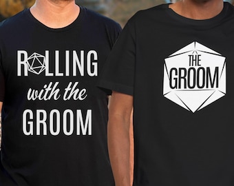 Nerdy Groom and Groomsmen Shirts, Rolling with the Groom, Bachelor Party Shirts, shirt for best man, ttrpg shirt, rpg player gift