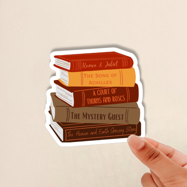 Books Sticker Set Custom Book Stack Sticker, Cute Custom Sticker, Gift for Book Lovers ...