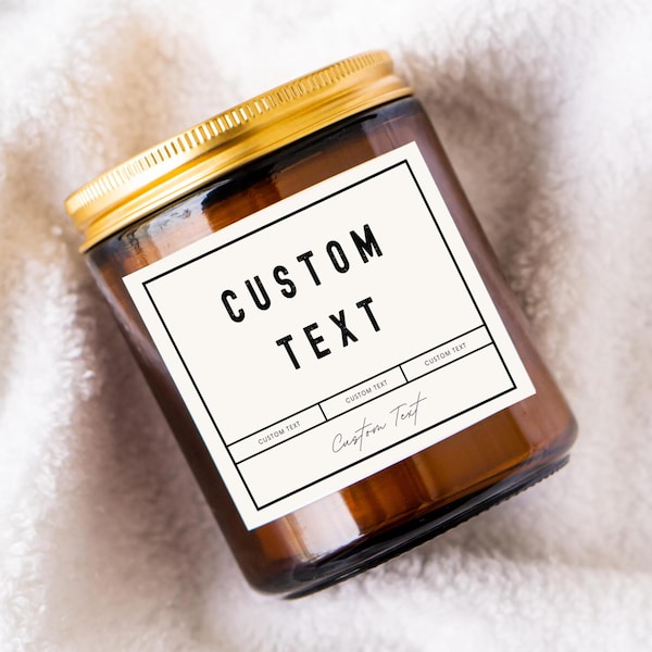 customizable candle label with sections, candle label, personalized candle label, custom gift, candle lover gift