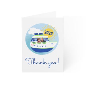 Thank You Notes, Nautical Cruise Thank You Cards, Tip, Ship Employees, Perfect Crew Appreciation Gift, Captain, Room Attendant, Concierge