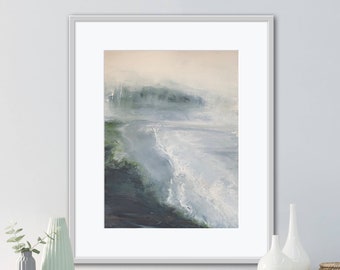 Contemporary landscape digital download print misty morning - art print