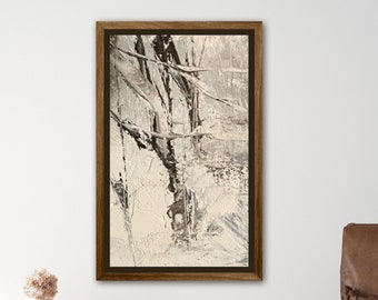 Contemporary landscape digital download print -frozen trees- printable