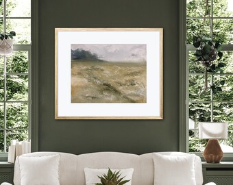 Contemporary landscape digital download print -spring meadow-original art printable