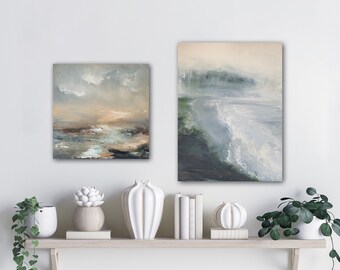 Contemporary seascape set of two digital download print - art printable