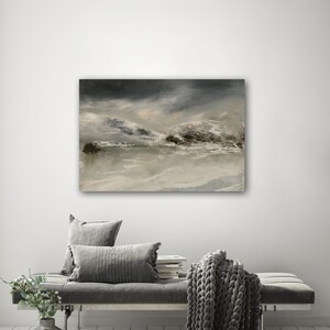 Contemporary landscape digital download print -moody mountains - art print
