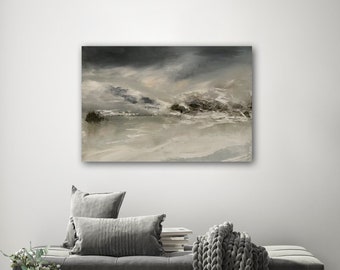 Contemporary landscape digital download print -moody mountains - art print