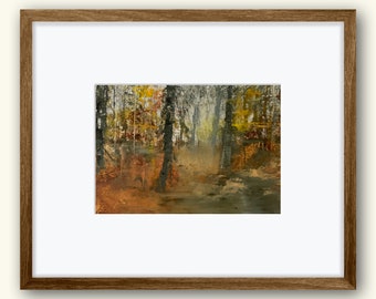 contemporary landscape digital download print -fall forest- art printable-Lennea Truesdell original